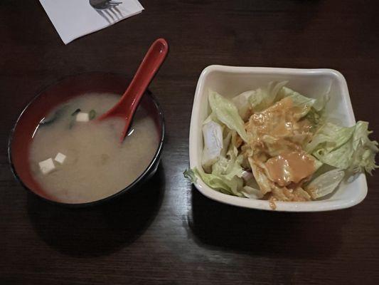 Miso Soup and Salad