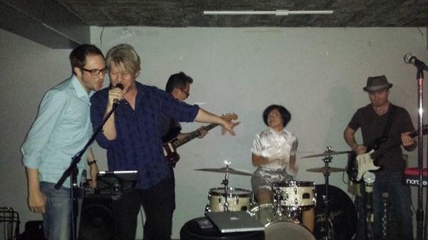 Todd Lowe, John Cabrera, Keiko Agena, Joe and I Jammin out to Fell in Love with a Girl! HEP ALIEN REUNITED! (wink wink)