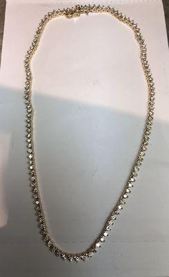 14 k yellow gold 5ct diamond necklace