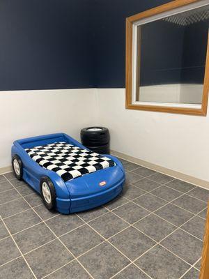 One of two specialty suites.  Comes with race car bed, a TV and one free enrichment.