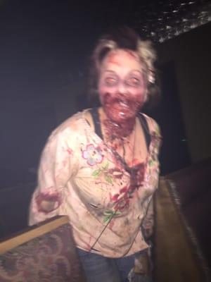 zombie actors were pretty realistic, her eyes r red! wow!