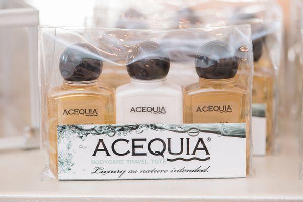 Travel Totes of all-natural ACEQUIA bodycare, in six fragrances