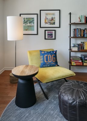 Travel inspired reading corner