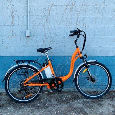 Dogleg Step Thru Electric Bike. Perfect for recreation and commuting.