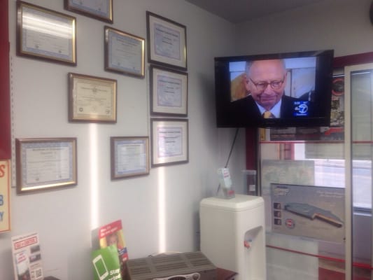 Cool waiting area with tv