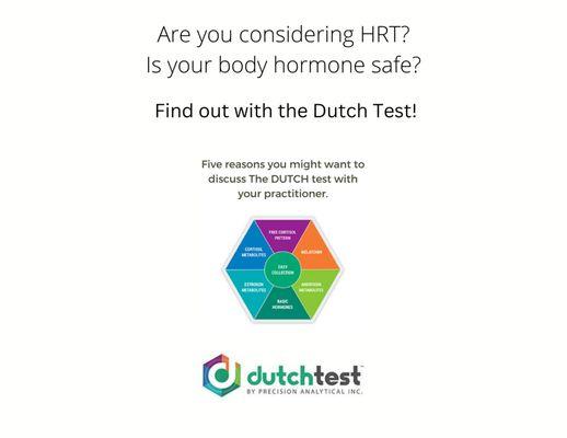 DUTCH hormone urine metabolite testing to check for harmful products of estrogen.