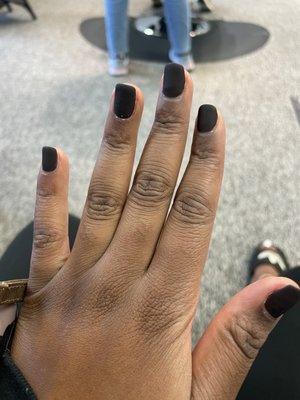 Chocolate brown matte nails