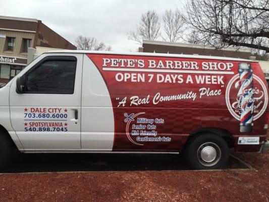 Petes's Barbershop van