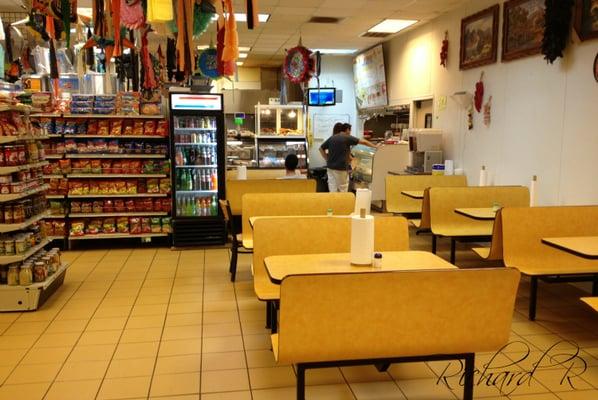 Restaurant at the back of the store