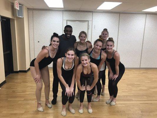 Guest teacher Marcus Hardy with IDP dancers