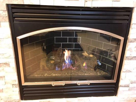 Fireplace after Rock Heating & Air Serviced it!