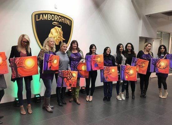 Lamborghini extraordinary painting parties art