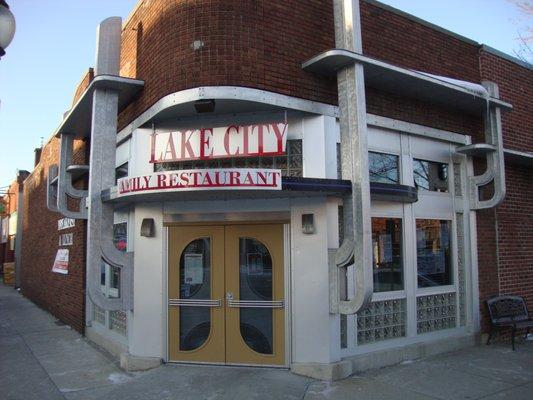 Front of the restaurant, view looking north.