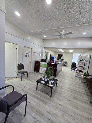 Reception area of animal clinic western