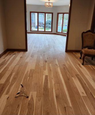 5-1/4" hickory hardwood installation.