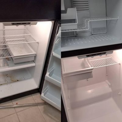 Before and after if a refrigerator.