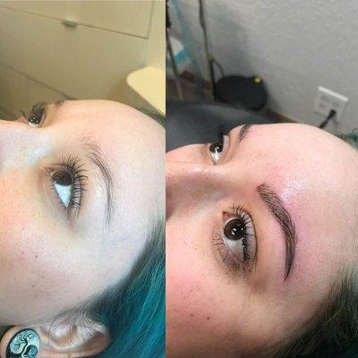 before and after Microblading