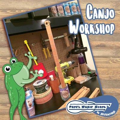 A 1-stringed canjo is a folk instrument for ALL ages that is easy & fun to play. Call to schedule a "Build Your Own Canjo Workshop" today.