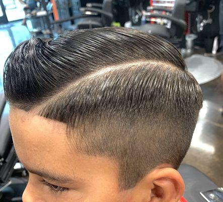 Kids Haircut with Hard Part