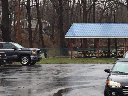 Picnic area in back