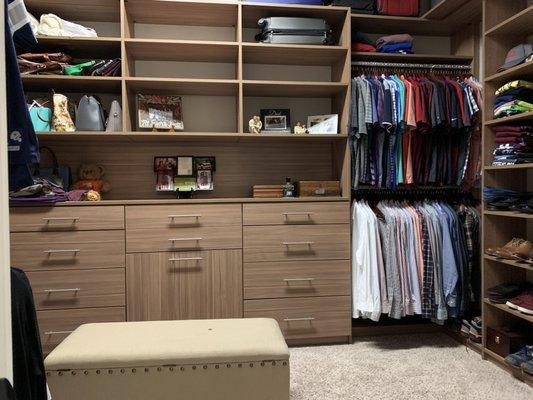 Master closet completed July 2019