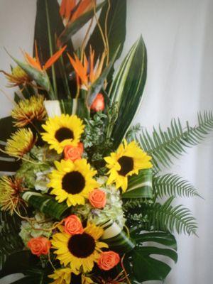 Yellow and orange Standing Spray $250.00