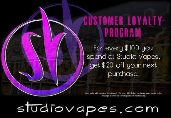 At Studio vapes we value your loyalty!!