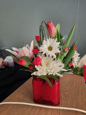 Photo of the flowers I had delivered taken by the happy recipient.