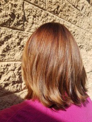 Base Color with balayage highlights