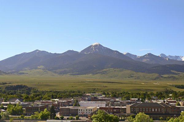 Livingston Montana and Livingston Peak in the Absaroka Mountains