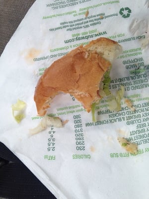 I ate it all even though I'm a subway snob. Sometimes you have no choice