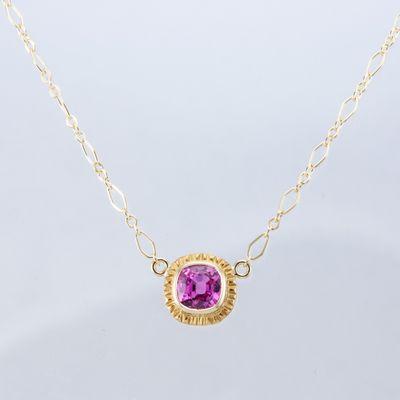 Pink Sapphire Lollipop Necklace