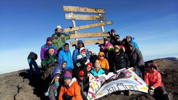 AISJ student enjoiyng the sun shine at 19343ft, the top of Africa.