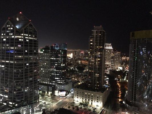 Showing downtown luxury condos at night!