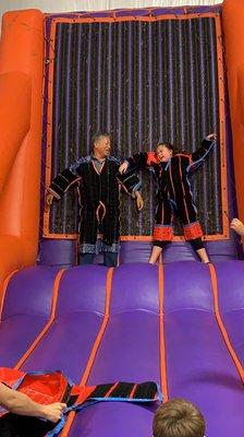 Fun on the Velcro bounce