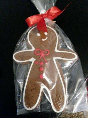 Gingerbread man cookie.