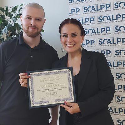 Ink Scalp Goddess Scalp Micropigmentation receiving certificate