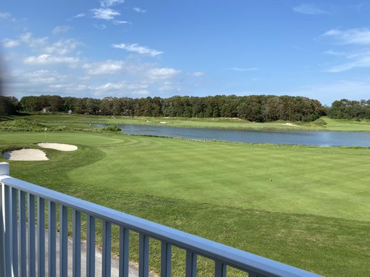 18th green fro clubhouse outdoor deck.