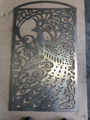 Custom CNC plasma cut gate screen.