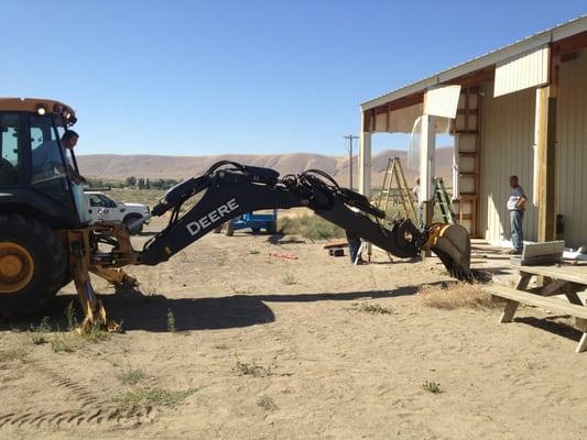 Septic system installation in progress