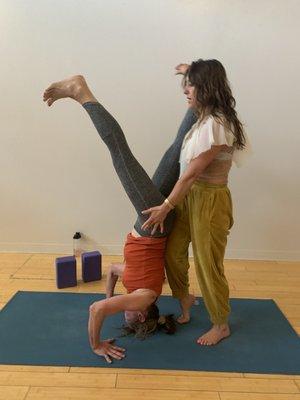 Yoga instructor mariah betts with the owner of BODY, Lori Parrish.