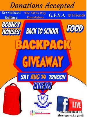 Backpack giveaway ( sponsored by Krystalized Kulture)