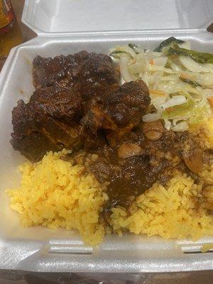 Oxtail, cabbage & rice