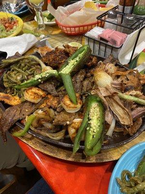 La Parrillada, also came with beans, rice, guacamole and pico.