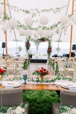 Tented wedding by the sea