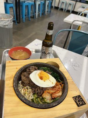 Bulgogi Bibimbap with the hot stone option