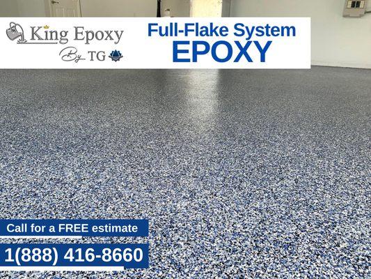 Professionally installed flake epoxy flooring. Call us today!