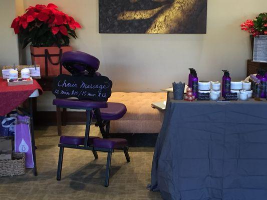 Chair Massage and Drenched Body Products at Th "Holiday Bazaar " @Bikram San Jose