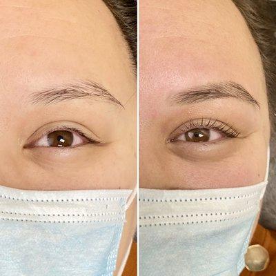 Lash Lift, brow tint and brow wax