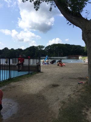 splash pad and beach